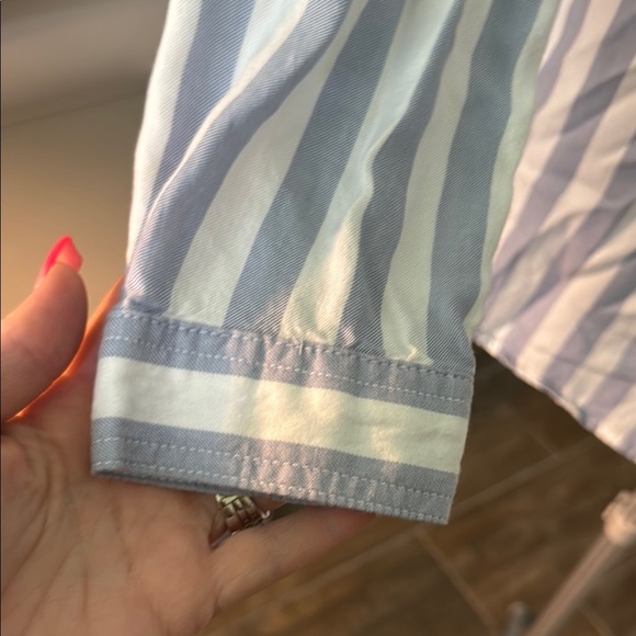 beachlunchlounge Blue and White Striped Button Down Shirt - Picture 3 of 10